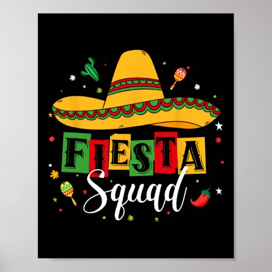 Poster Cinco De Mayo Fiesta Squad Parti Mexicain Cinco De (Devant)