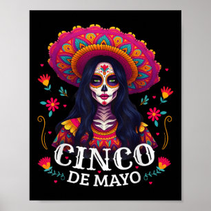 Poster Cinco De Mayo Fille Mexicaine Fête 5 De Mayo