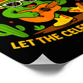 Poster Cinco de mayo funny cactus sombrero strum danceCin (Coin)