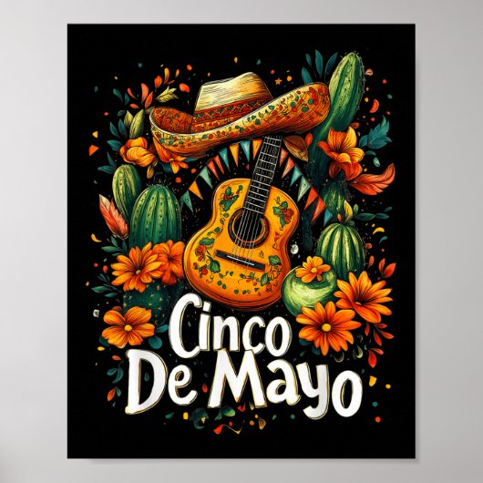 Poster Cinco De Mayo - Funny Mexican Poncho Fiesta Party (Devant)