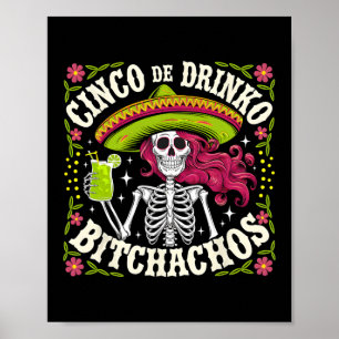 Poster Cinco De Mayo Funny Parti Mexicain Cinco De Drinko