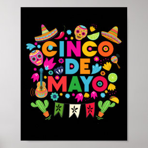 Poster Cinco De Mayo Hommes Femmes Enfants Mexicain Fiest