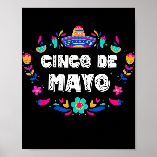 Poster Cinco De Mayo Hommes Femmes Enfants Mexicain Fiest (Devant)