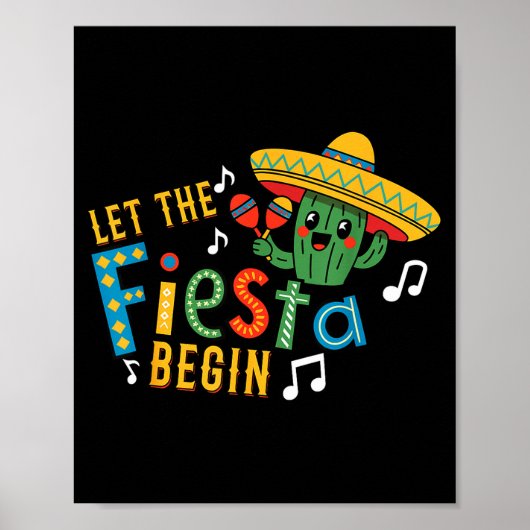 Poster Cinco de mayo let the fiesta begin funny mexicanCi (Devant)