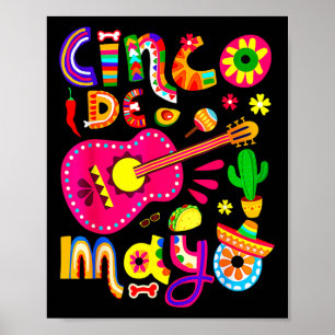 Poster Cinco De Mayo Lets Fiesta Squad 5 De Mayo Mexique
