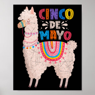 Poster Cinco De Mayo Llama Fiesta Parti Mexicaine Vibe Ta