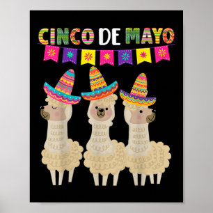 Poster Cinco De Mayo Llama Fiesta Vibe