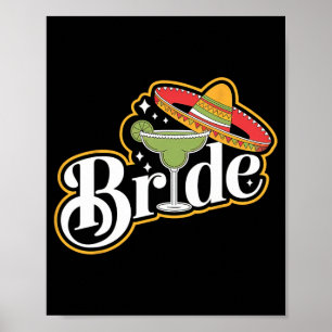 Poster Cinco De Mayo Mariée Sombrero Margarita Party Mexi