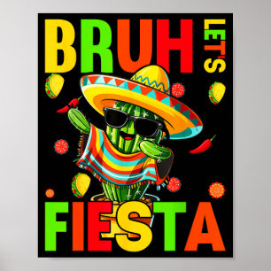 Poster Cinco de mayo mexicain cactus drôle, faisons la fê