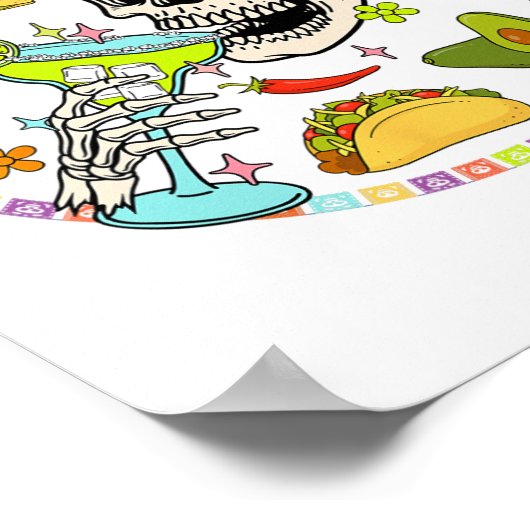 Poster Cinco De Mayo Tacos Et Margs Fête Mexicaine De Fie (Coin)