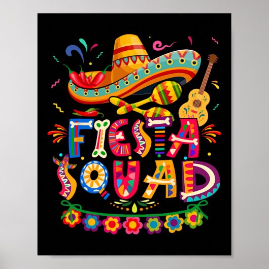 Poster Cinco De Mayo Tee Parti Mexicain Cinco (Devant)