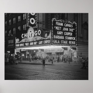 Poster Cinéma de Chicago, 1941. Photo ancienne