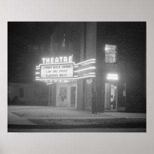 Poster Cinéma la Nuit, 1941. Photo Ancienne