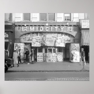 Poster Cinéma Midcity, 1937. Photo ancienne