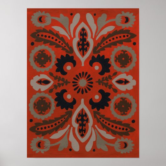 Poster Cinnabar Suzani II (Devant)