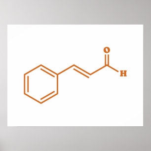 Poster Cinnamon Cinnamaldéhyde Formule chimique moléculai