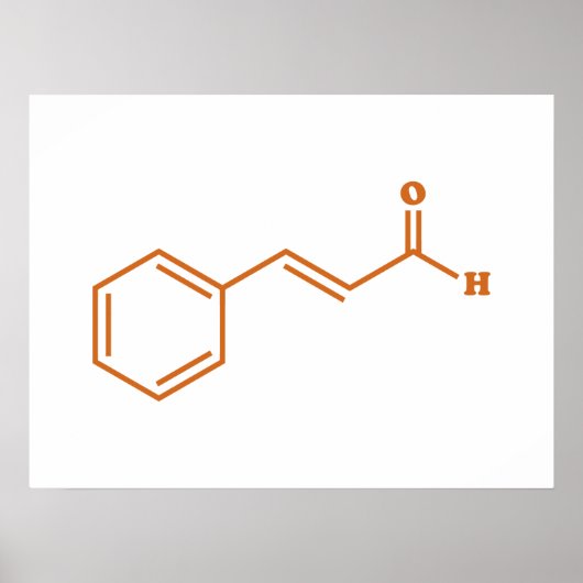 Poster Cinnamon Cinnamaldéhyde Formule chimique moléculai (Devant)