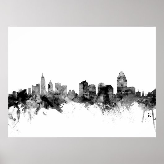 Poster Cinnati Ohio Skyline (Devant)