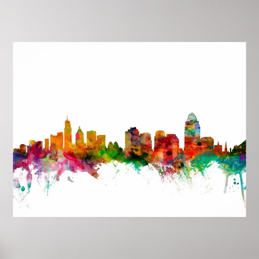 Poster Cinnati Ohio Skyline (Devant)