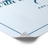 Poster Cinq boules dorées de Noël - écriture bleue (Coin)