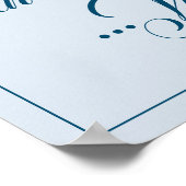 Poster Cinq boules dorées de Noël - écriture bleue (Coin)