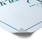 Poster Cinq boules dorées de Noël - écriture bleue (Coin)