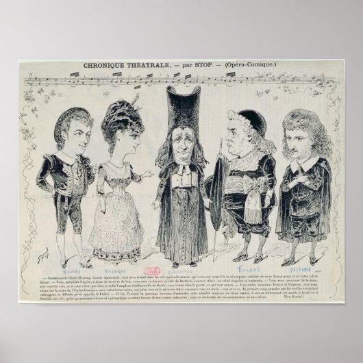 Poster Cinq caricatures du casting d'un Français (Devant)