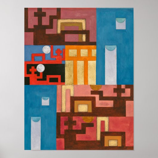 Poster Cinq chiffres étendus | Sophie Taeuber-Arp | (Devant)