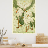 Poster Cinq cigognes dans un pré (Cuisine)