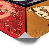 Poster Cinq dragons élémentaires (Coin)