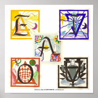 Poster Cinq éléments et des vowels