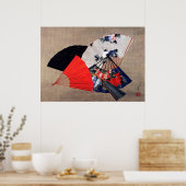 Poster Cinq fans, Hokusai (Cuisine)