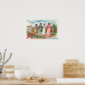 Poster Cinq filles veulent du chocolat au lait pour les c (Cuisine)