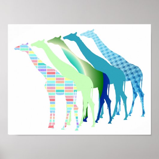 Poster Cinq Giraffes Design 1 (Devant)