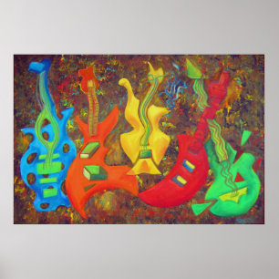 POSTER CINQ GUITARES