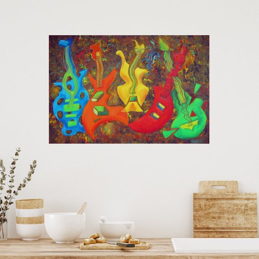 POSTER CINQ GUITARS (Cuisine)