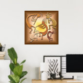 Poster Cinq Kokopellis Brown (Bureau à domicile)