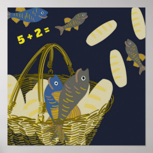 Poster Cinq Lots, deux poissons