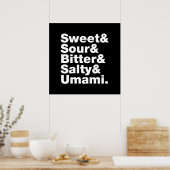 Poster Cinq saveurs de base (Cuisine)