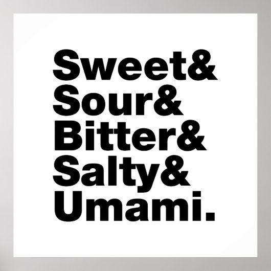 Poster Cinq saveurs de base (Devant)