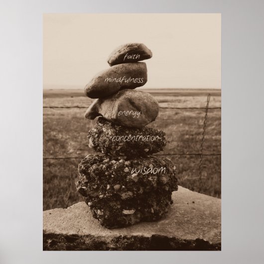 Poster Cinq vertus du zen (Devant)