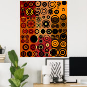 Poster Cinquante ans de couleur rétro Art Abstrait (Bureau à domicile)