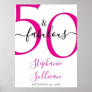 Poster Cinquante ans et Fabuleuse Fête d'anniversaire ros