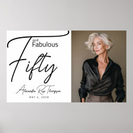 Poster Cinquante ans et Fabuleux Photo 50e Anniversaire