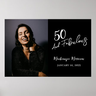 Poster Cinquante ans et Fabuleux Photo 50e Anniversaire