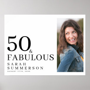 Poster Cinquante ans et Fabuleux Photo 50e Anniversaire