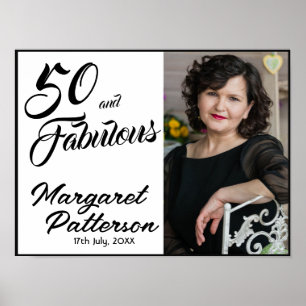 Poster Cinquante ans et Fabuleux Photo 50e Anniversaire