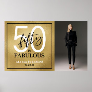 Poster Cinquante ans et Fabuleux Photo Fête d'anniversair