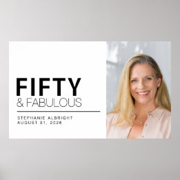 Poster Cinquante ans et Fabuleux Photo Fête d'anniversair