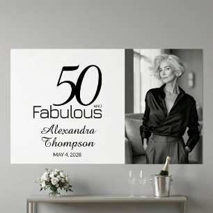 Poster Cinquante ans et Fabuleux Photo Fête d'anniversair